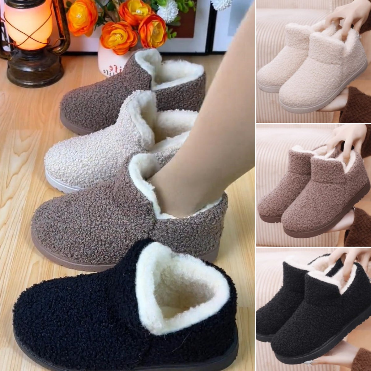 đă35-41ăMeleg gyapjĂș Ă©s bĂĄrsony lapos talpĂș hĂłtaposĂł