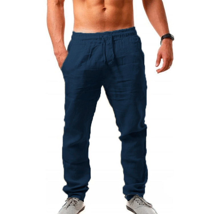 😍👖【S-4XL】💥Nove poletne moške športne hlače za leto 2025, velika velikost, široka različica iz zračnega bombaža in lanenega materiala