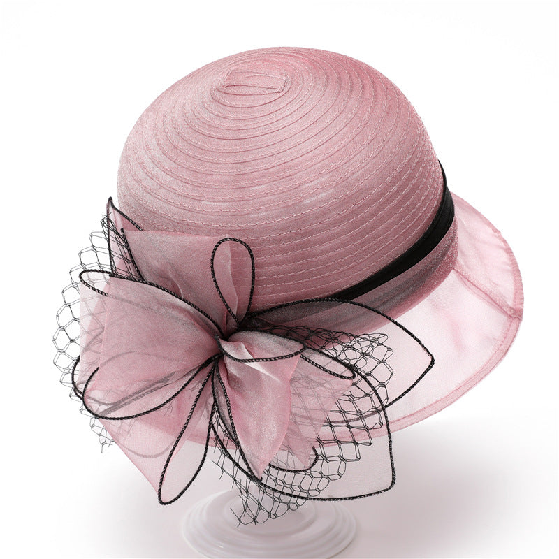 🌸🔥【Reducere de 50%】Pălărie de soare elegantă din organza franceză, cu flori de primăvară și vară