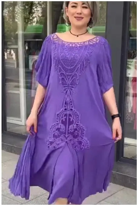 【50 % popust】【S-5XL】👗2025 Nova ženska obleka s čipko za večje številke