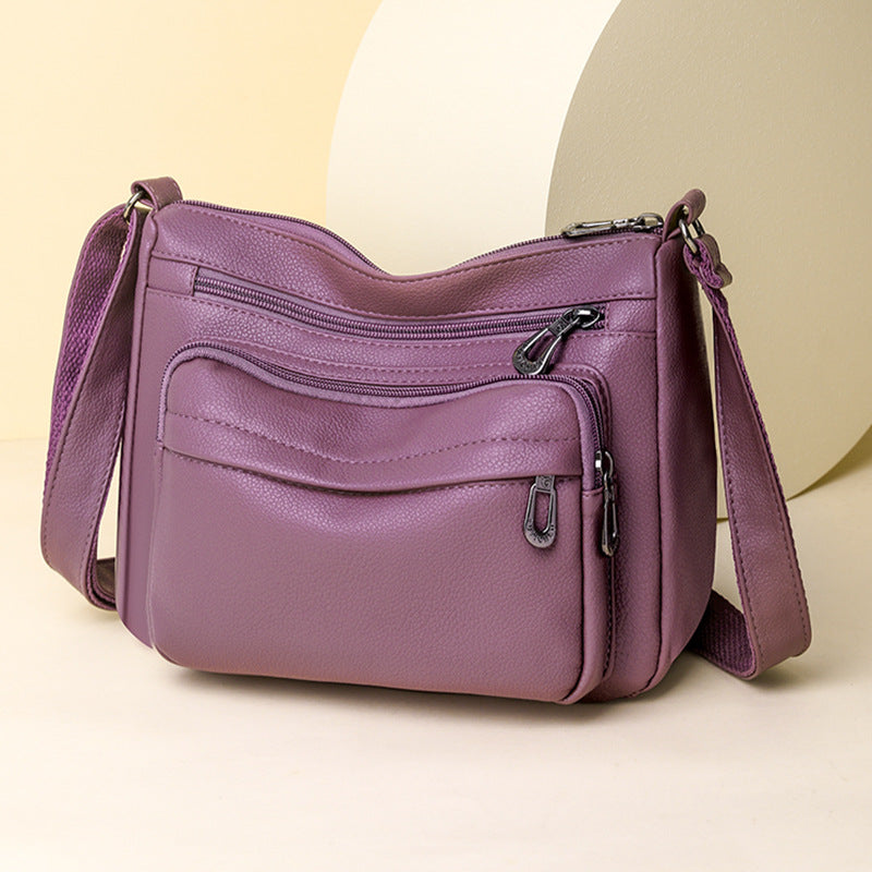 【50% sleva】Velkoobjemová vícevrstvá měkká kožená retro crossbody kabelka pro ženy, novinka pro rok 2026