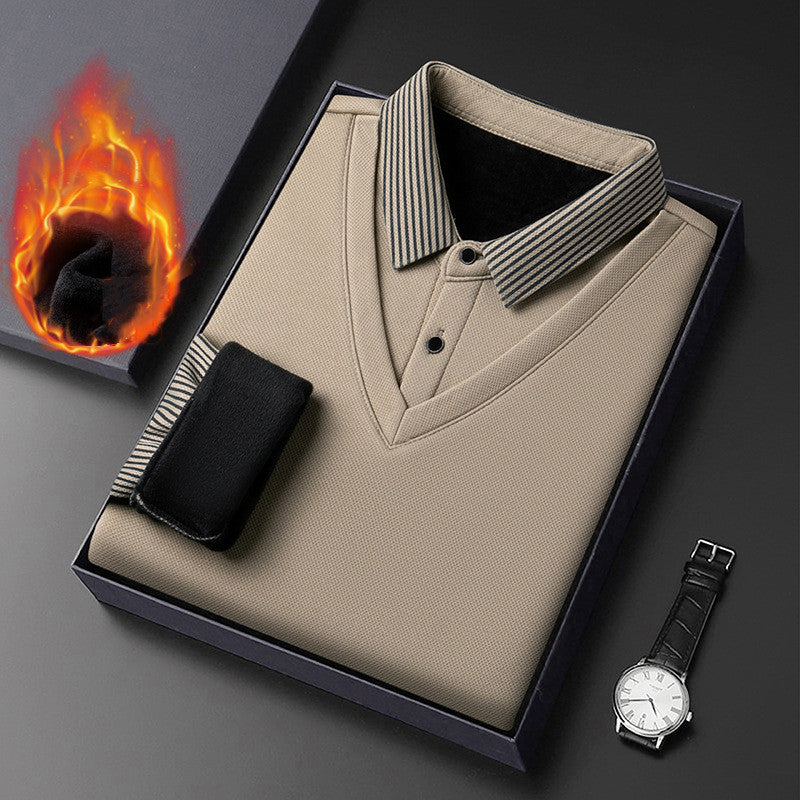 🔥👔【50% POPUST】【M-4XL】Nova moška dvodelna majica z umetno podlogo iz leta 2025, primerna za vse priložnosti