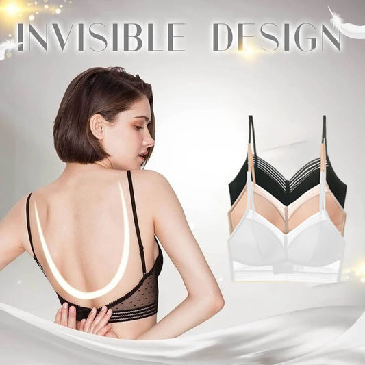 🔥【Cumpără unul, primești două gratis】【S-3XL】Sutien ultra-subțire din dantelă, în formă de U, fără spate