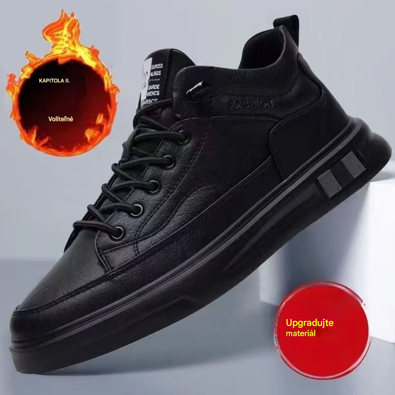 😎👍【Velikost 39-44】✨⛄Nové pánské podzimně-zimní nepromokavé kožené ležérní boty s fleecovou podšívkou
