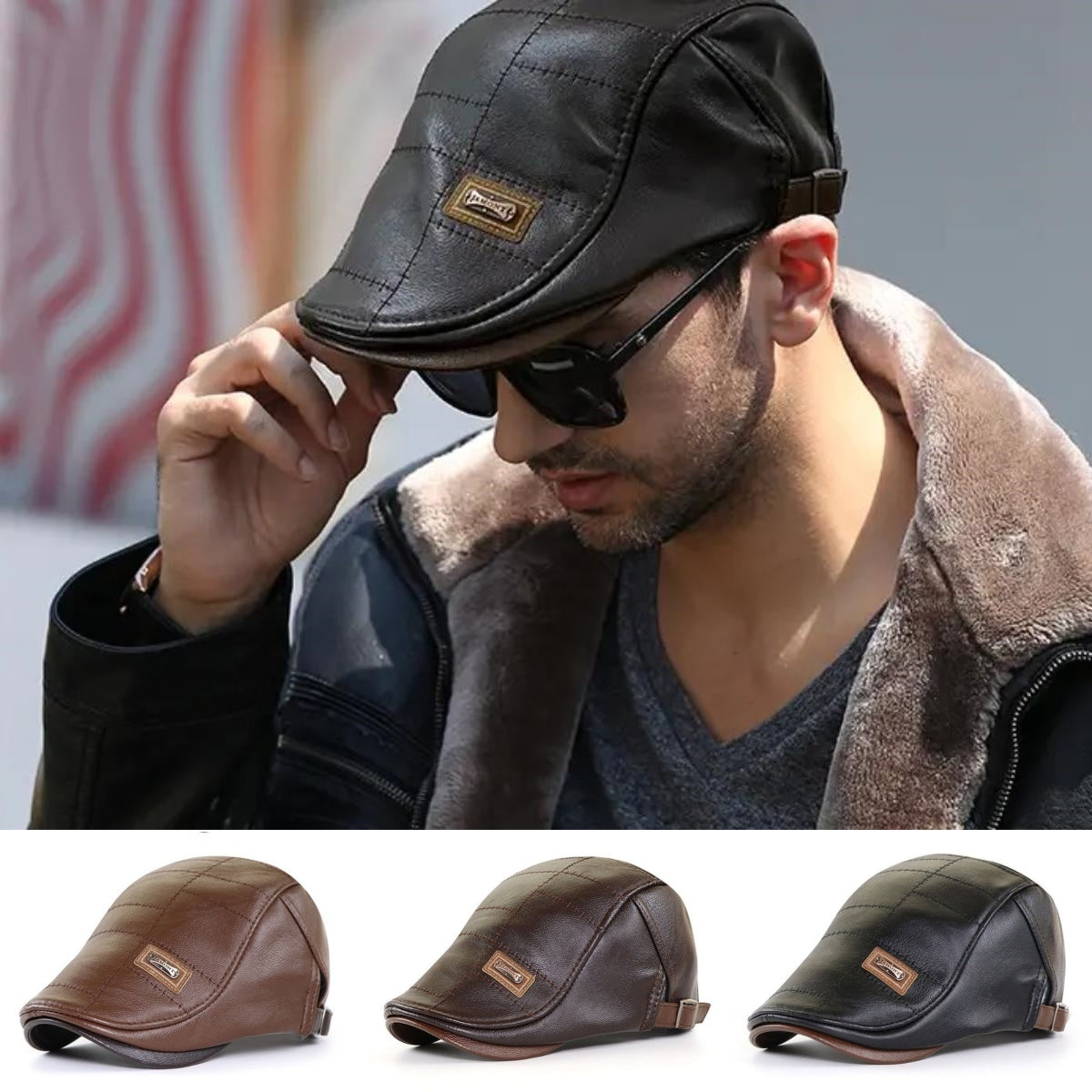 🔥2025 męski beret retro ze skóry premium, super łatwy w użyciu, bardzo praktyczny