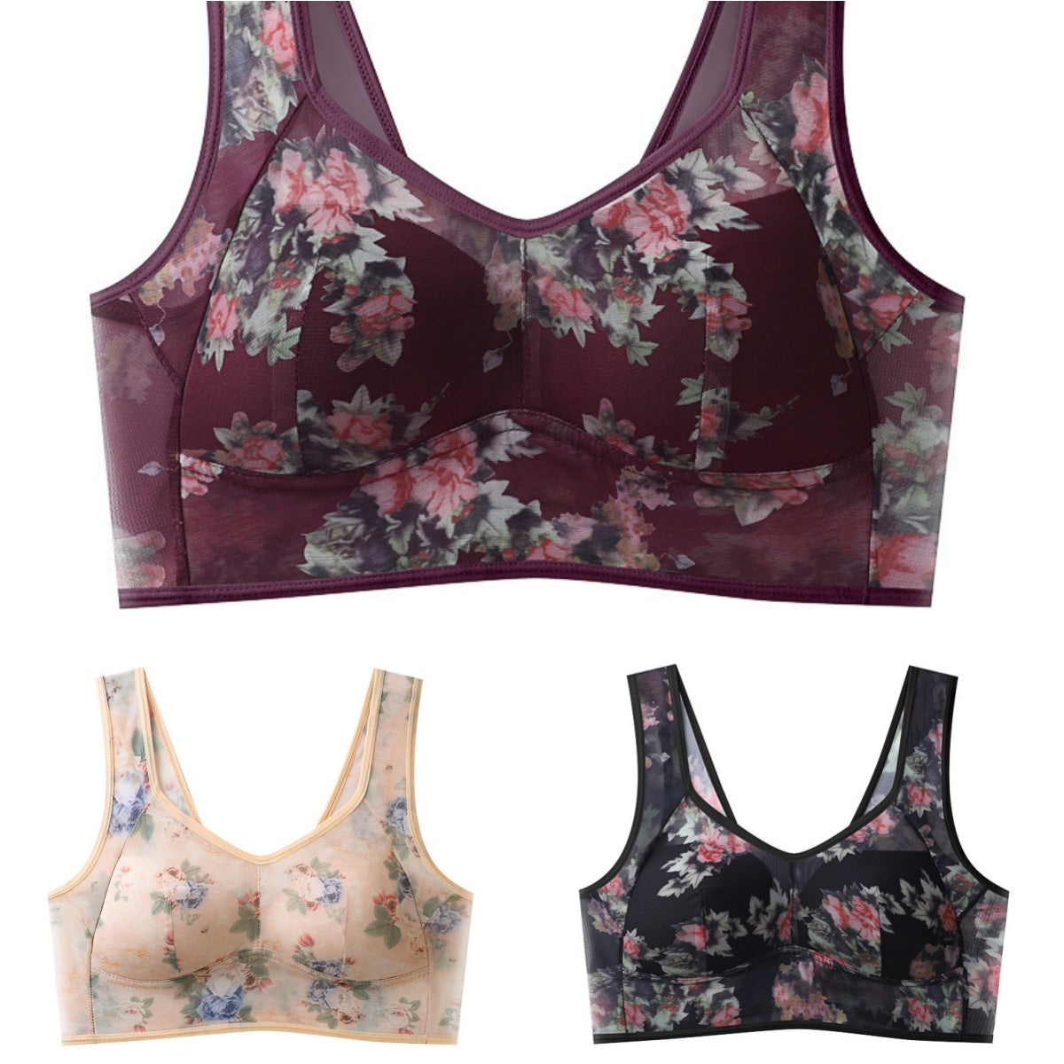 💥Visokokakovosten nedrček push up, hladen in udoben modrček iz ledene svile