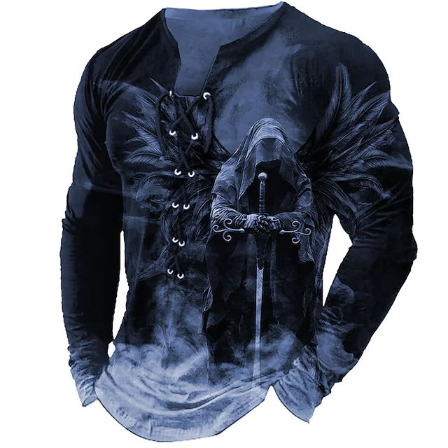 【50% sleva】【S-4XL】 Pánský 3D tištěný vzor lva vytištěný ležérními dlouhými rukávy