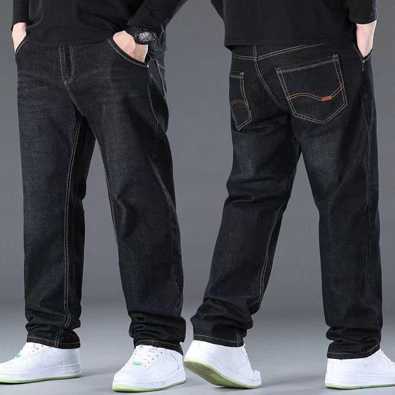 👖😎【50% reducere🔥】【S-10XL】😍 Blugi bărbătești elastici, mărimi mari, pantaloni casual cu crac larg, potriviți pentru 160 kg sau mai mult