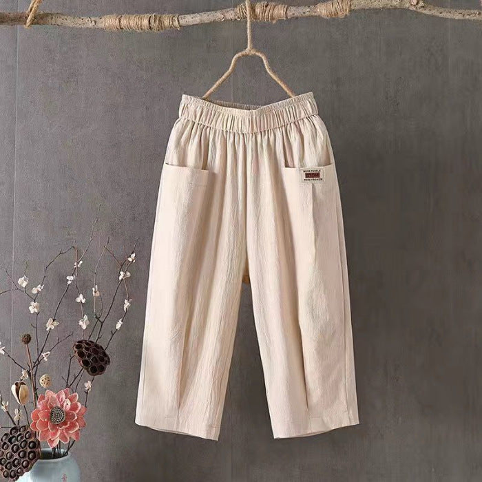 🌈【Reducere de 50%】👖【M-4XL】Pantaloni casual noi, largi, mari, confortabili și versatili, din bumbac și in.
