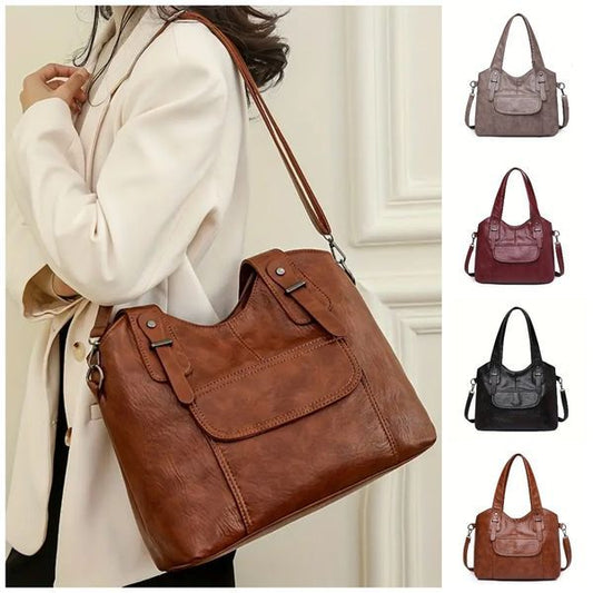 💥👜【50% отстъпка】💥2025 нова дамска висококачествена ретро чанта за рамо с голям капацитет, модерна мека кожа, текстура онлайн💖