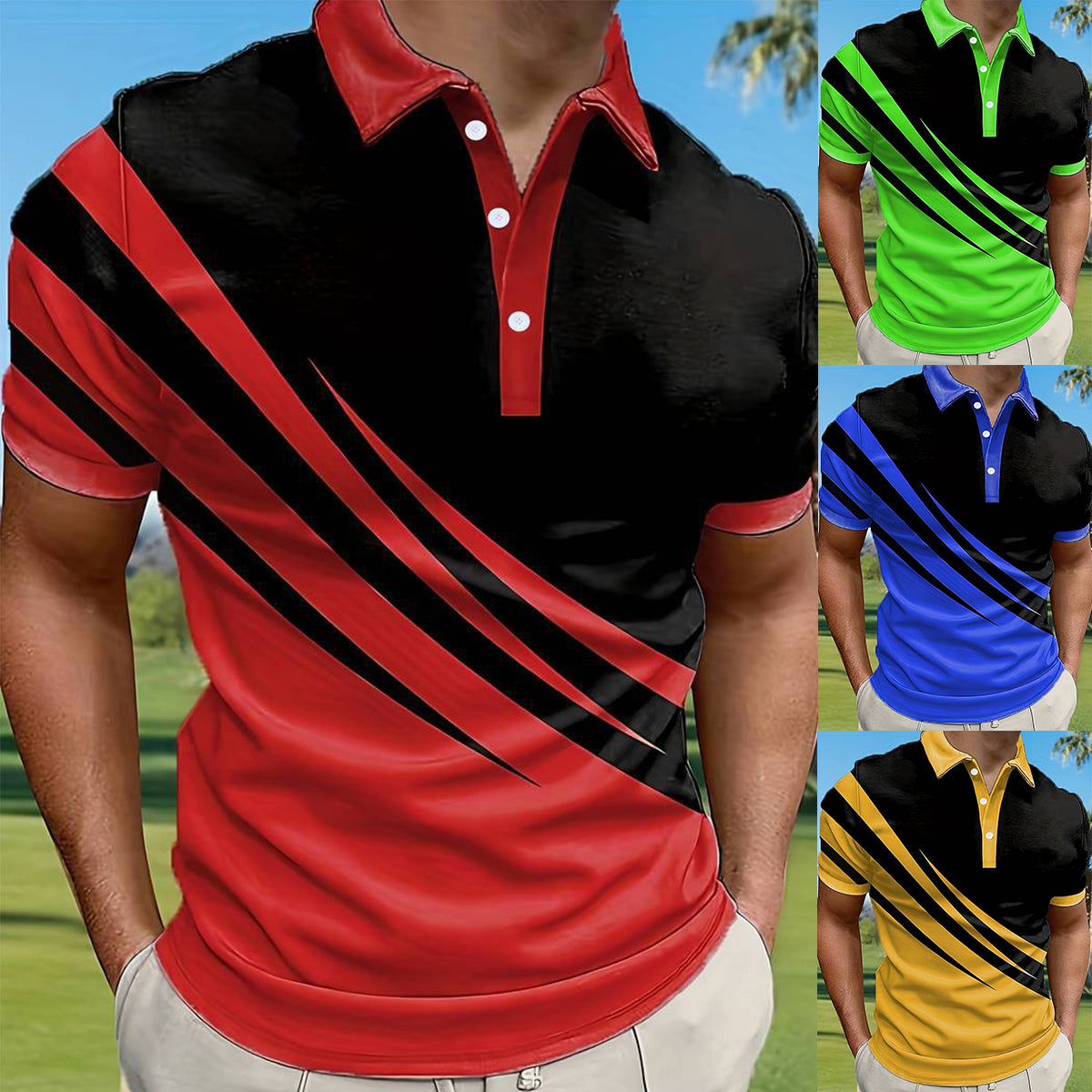 🔥👔【S-6XL】Nova poletna črtasta polo majica