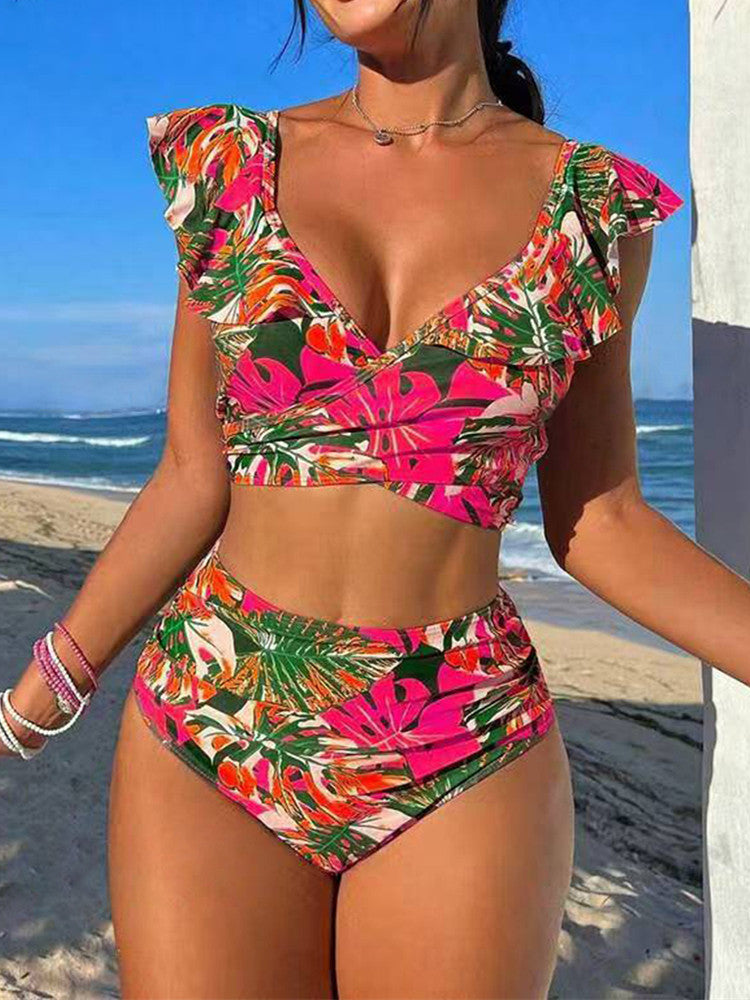 🏊👙【Sleva 50%】🌴 Elegantní plavky s potiskem pro větší velikosti
