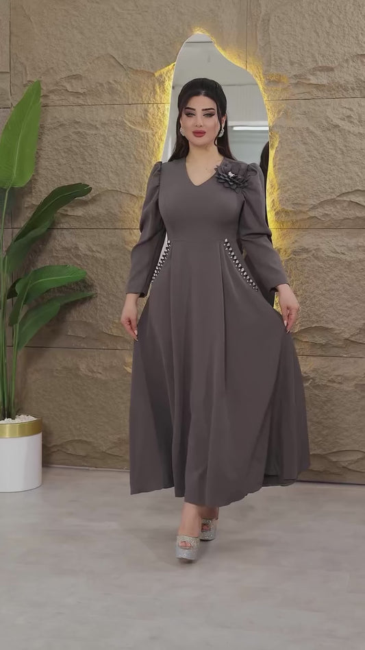 🔥🔥【S-5XL】【40-120kg】🥰 👗Rochie nouă la modă de toamnă și iarnă 2025 cu imprimeu mare