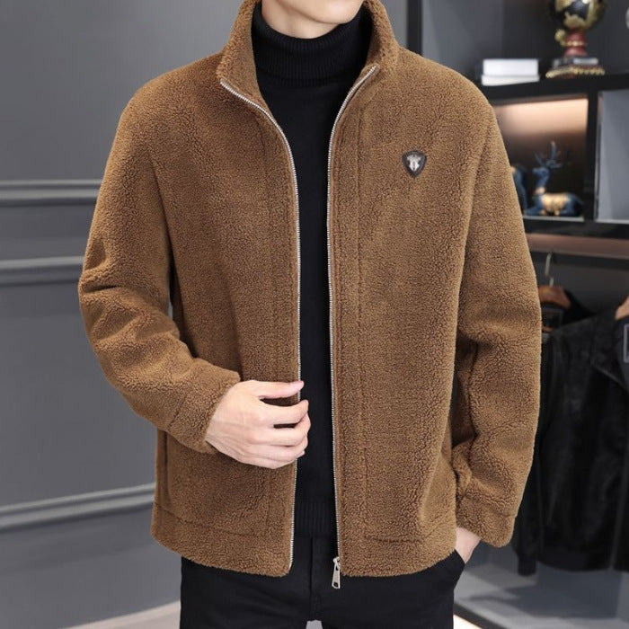 🔥【50% sleva】🔥【M-4XL】🐏Nová pánská zimní bunda z jehněčí kůže, silný teplý kabát pro volný čas