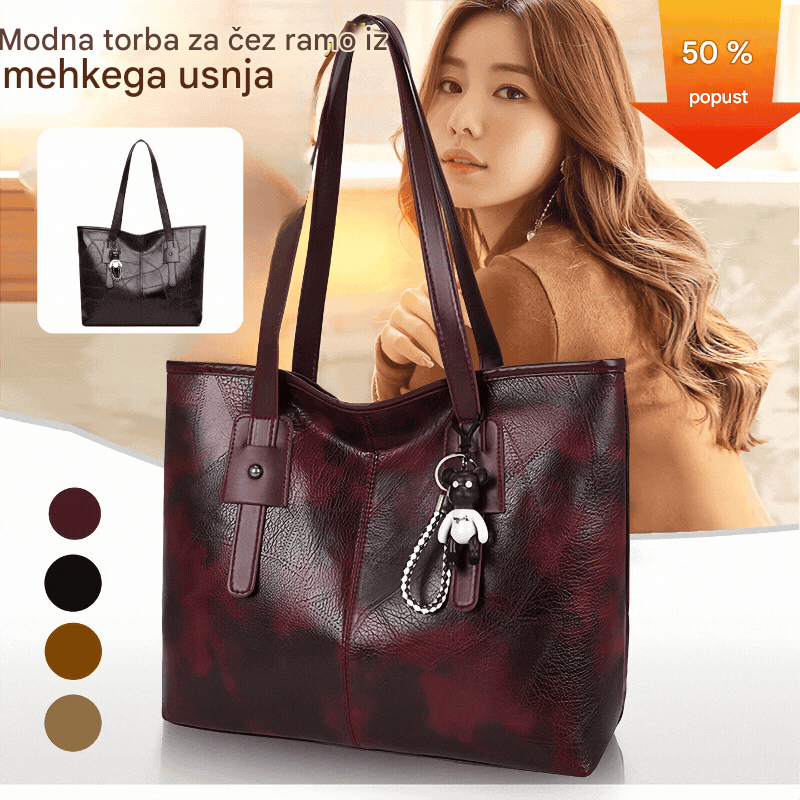 ✨【Časově omezená nabídka: 50% sleva】💯👜Elegantna in mehka usjena torba za přes ramo ✨Torba z extreme veliko prostronino