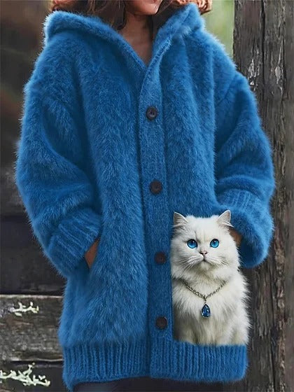 【S-5XL】Plyšový roztomilý s kapucí s fleecovou podšívkou, tlustý kabát