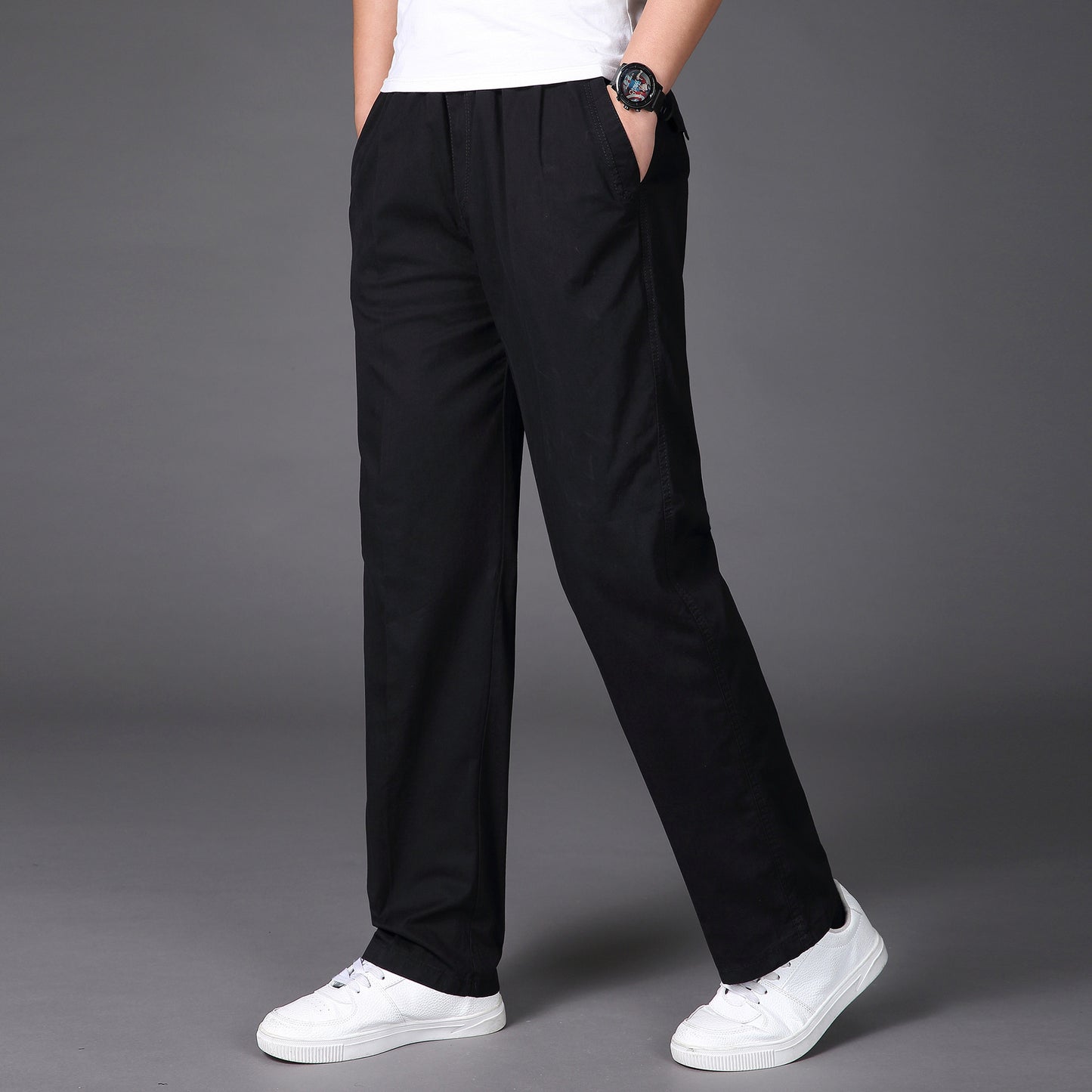 🔥👖【50% kedvezmény】【50-130KG】2025 Új Férfi Lezser Egyenes Nadrág Plus Méretben
