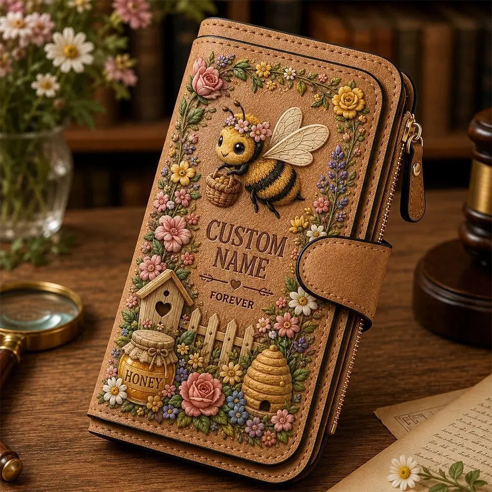 💰💰Personalizowany portfel z tłoczonym motywem ogrodowym