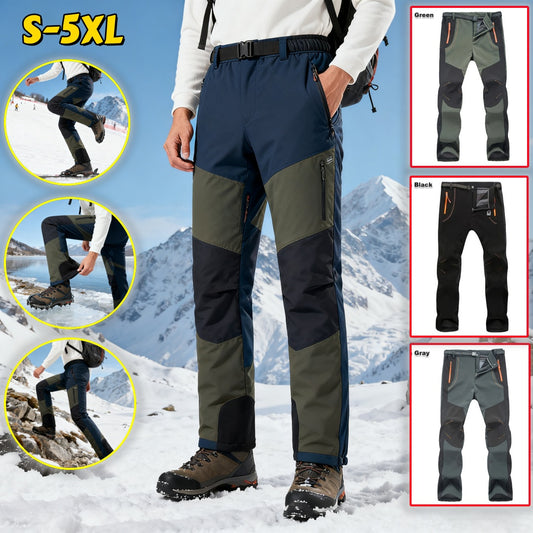 【💥Visoka kakovost】【S-5XL】Moške pohodniške hlače, mehke, vodoodporne, odporne proti vetru, zračne, tople in debele flis hlače za športe na prostem.