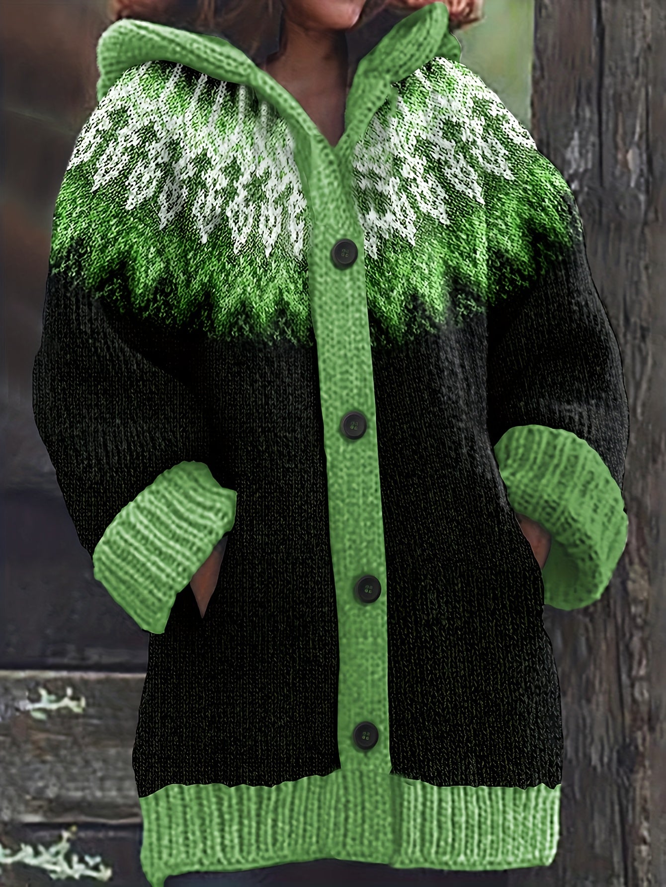 【50 % popust】【S~5XL】✨Elegantna, barvita retro jakna s kapuco