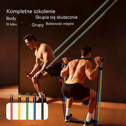 💪 Zestaw 13 taśm oporowych z uchwytami do domowej siłowni
