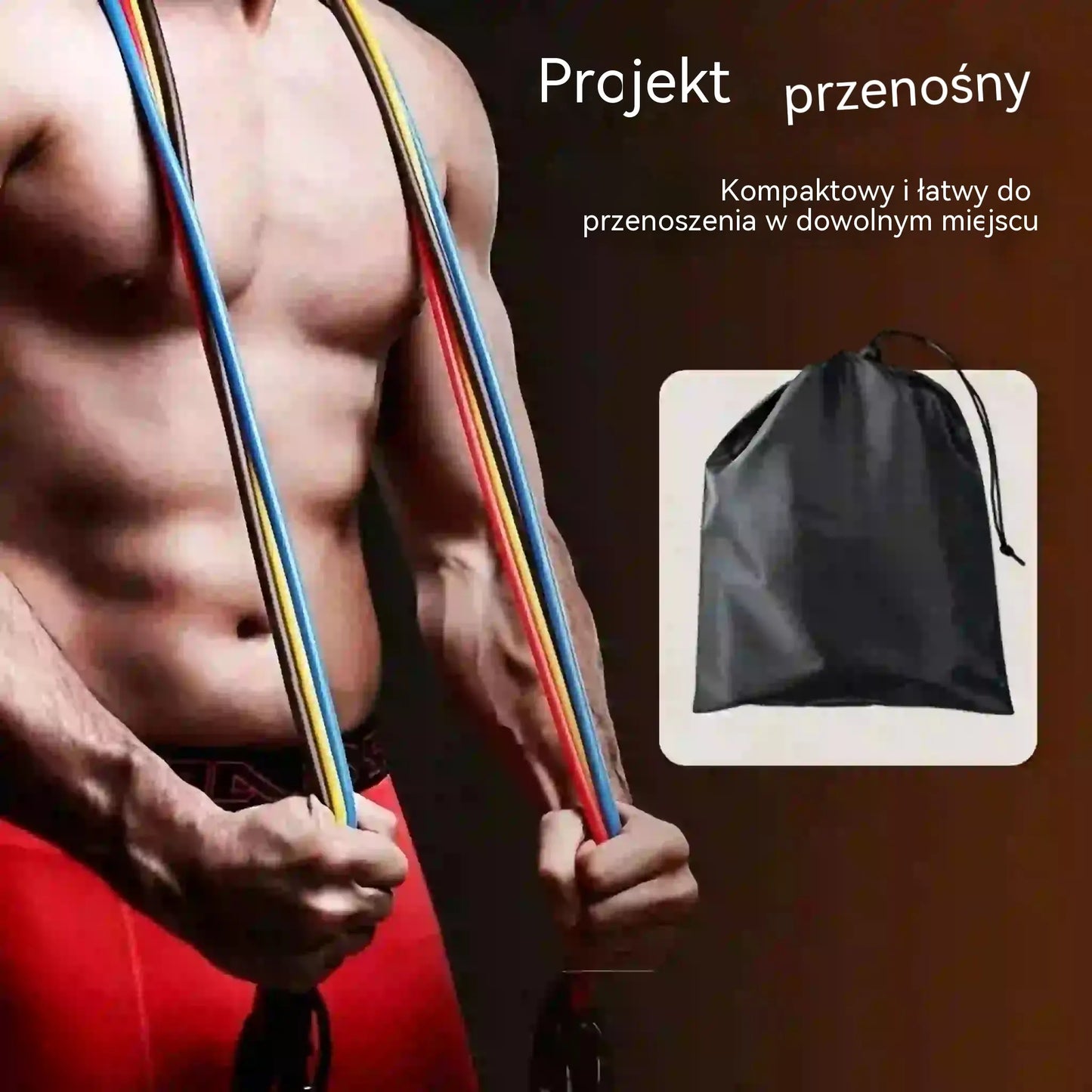 💪 Zestaw 13 taśm oporowych z uchwytami do domowej siłowni