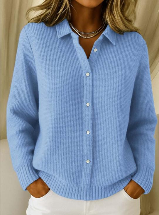 【S-3XL】Štýlový dámsky jednofarebný pletený kardigan