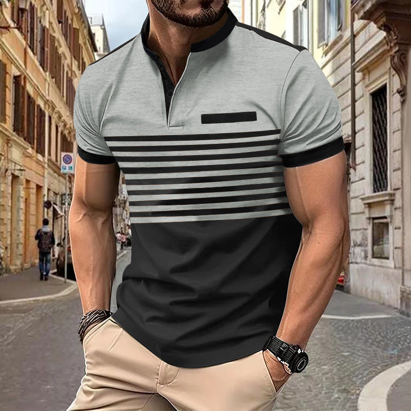 🔥Специална оферта за ограничено време👕🔥【S-3XL】Нова модна поло риза с райета и яка 2026