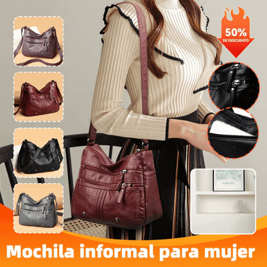 👜【50% zľava】Elegantná taška cez rameno z mäkkej kože s veľkou kapacitou a viacerými priehradkami