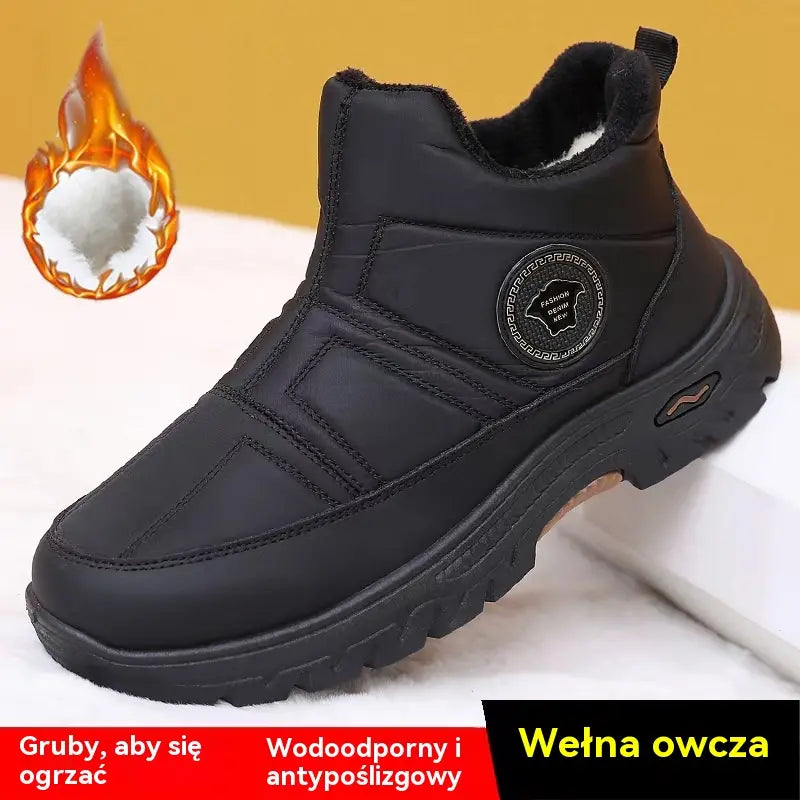 🏆【39-44】🔥Męskie nowe, zimowe, ciepłe, wsuwane buty śnieżne z podszewką z polaru