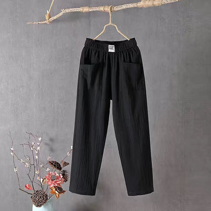 🌿🌈Ограничена по време оферта【M-4XL】Летни нови дамски панталони с широки крачоли за 2026 г., дишащи и удобни ежедневни панталони