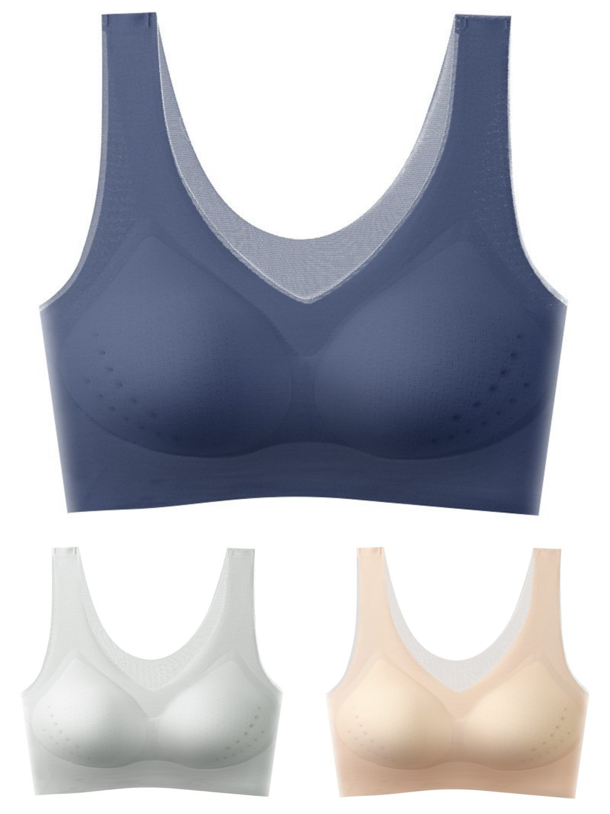 🏆【Promocija - 50% popusta-Set od 3 dijela】【40-120 kg】2025, bešavni grudnjak od ledene svile s efektom liftinga. Skupljanje kako bi se spriječilo progibanje