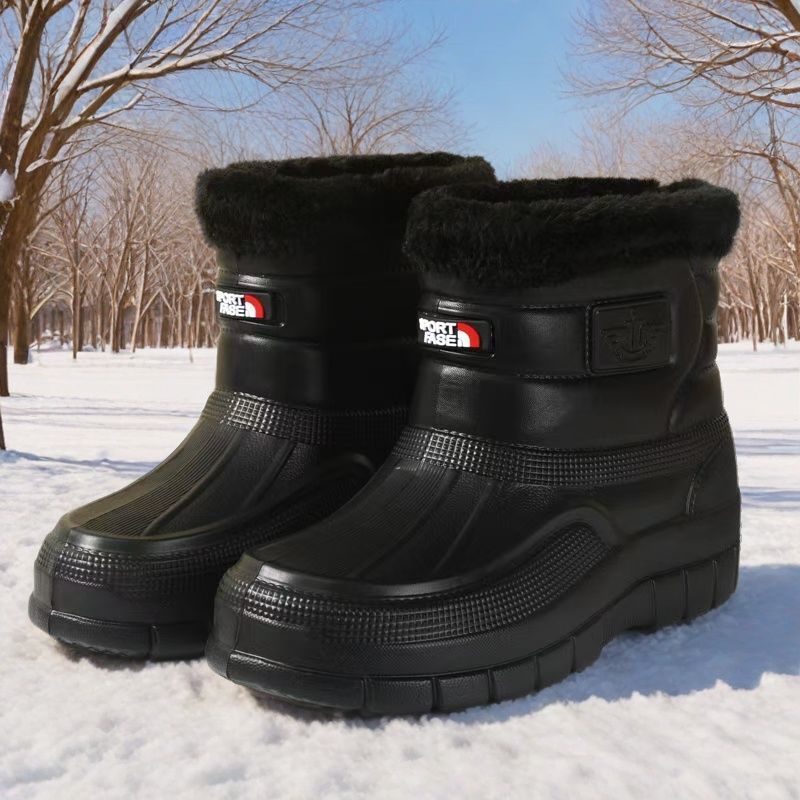 ♥️♥️【40-45】【Nowy produkt】Wyściełane polarem, ciepłe, wodoodporne buty męskie do użytku na zewnątrz, wytrzymałe, buty wodne i śniegowce za kostkę lub za kostkę.