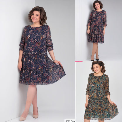 【🥇Най-продавани】💥【50% отстъпка】👗【S-5XL】Нова пролетна рокля с щампа 2025