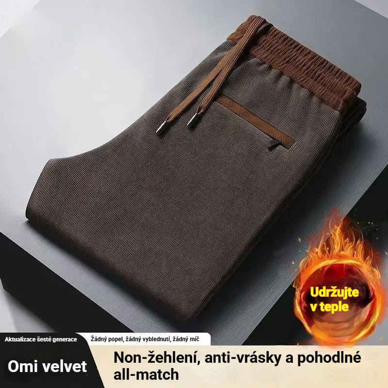 🔥 🔥Podzimní/zimní volnočasové kalhoty - všestranné, volného střihu, s fleecovou podšívkou, zesílené tepláky