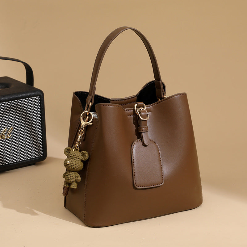 Ženska bež in rjava torba z več predelki, primerna za vsakodnevno uporabo, priložnostne priložnosti in poslovne priložnosti - Tote Bag，Priložen ljubki obesek za ključe