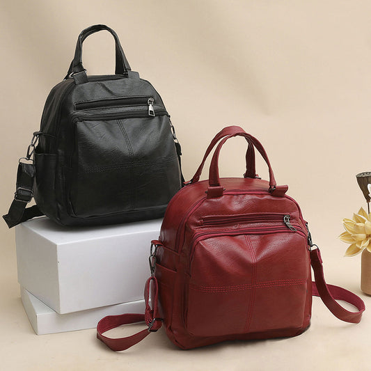 👜【50 % popust】Nahrbtnik iz mehkega usnja z veliko prostornino in zaščito pred krajo. Tristranska torba za čez ramo/čez telo.