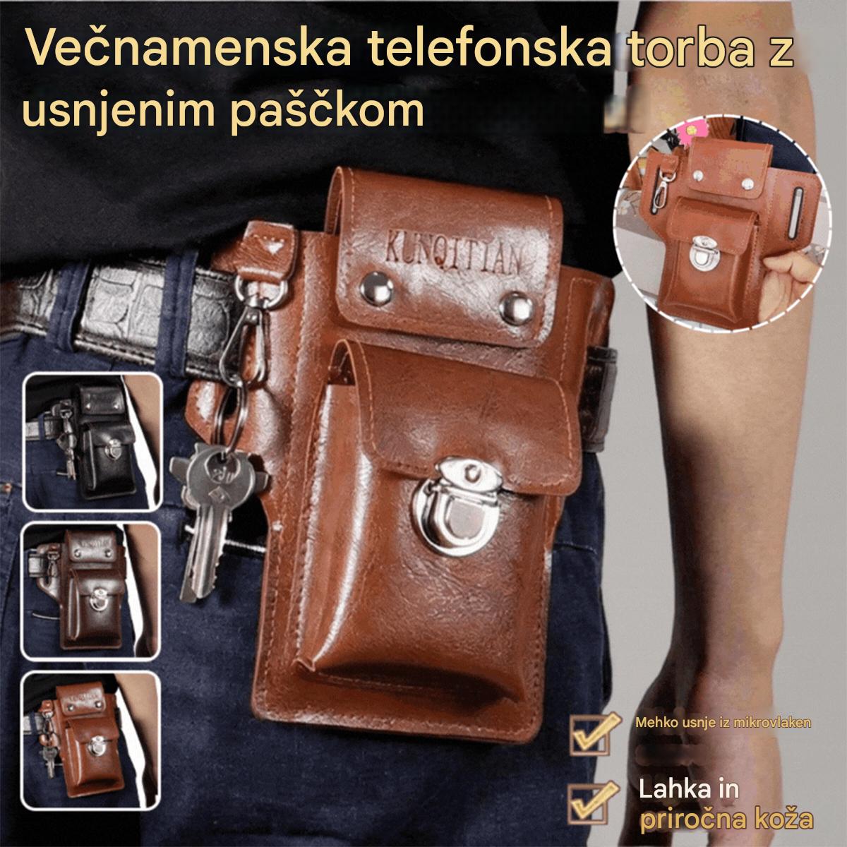 ✨💖🌹Moška večnamenska torba za okoli pasu iz pravega usnja