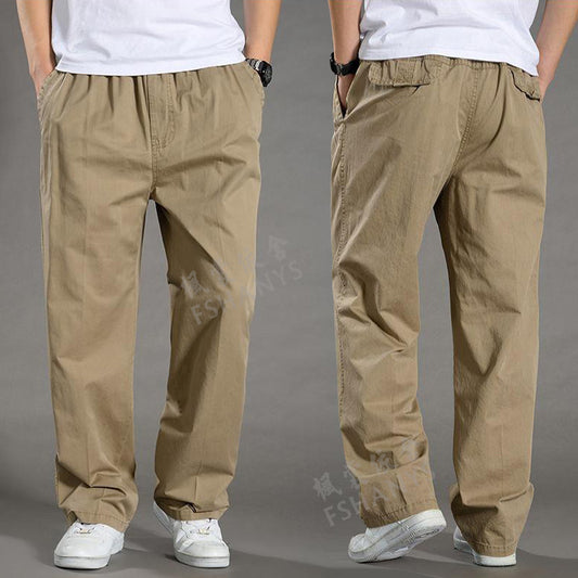 🔥👖【50% kedvezmény】【50-130KG】2025 Új Férfi Lezser Egyenes Nadrág Plus Méretben