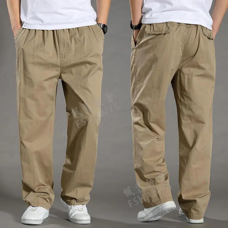 🔥👖【50% zniżki】【50-130 kg】2026 Nowe męskie spodnie casualowe z prostymi nogawkami, luźne, oddychające i nieobcisłe