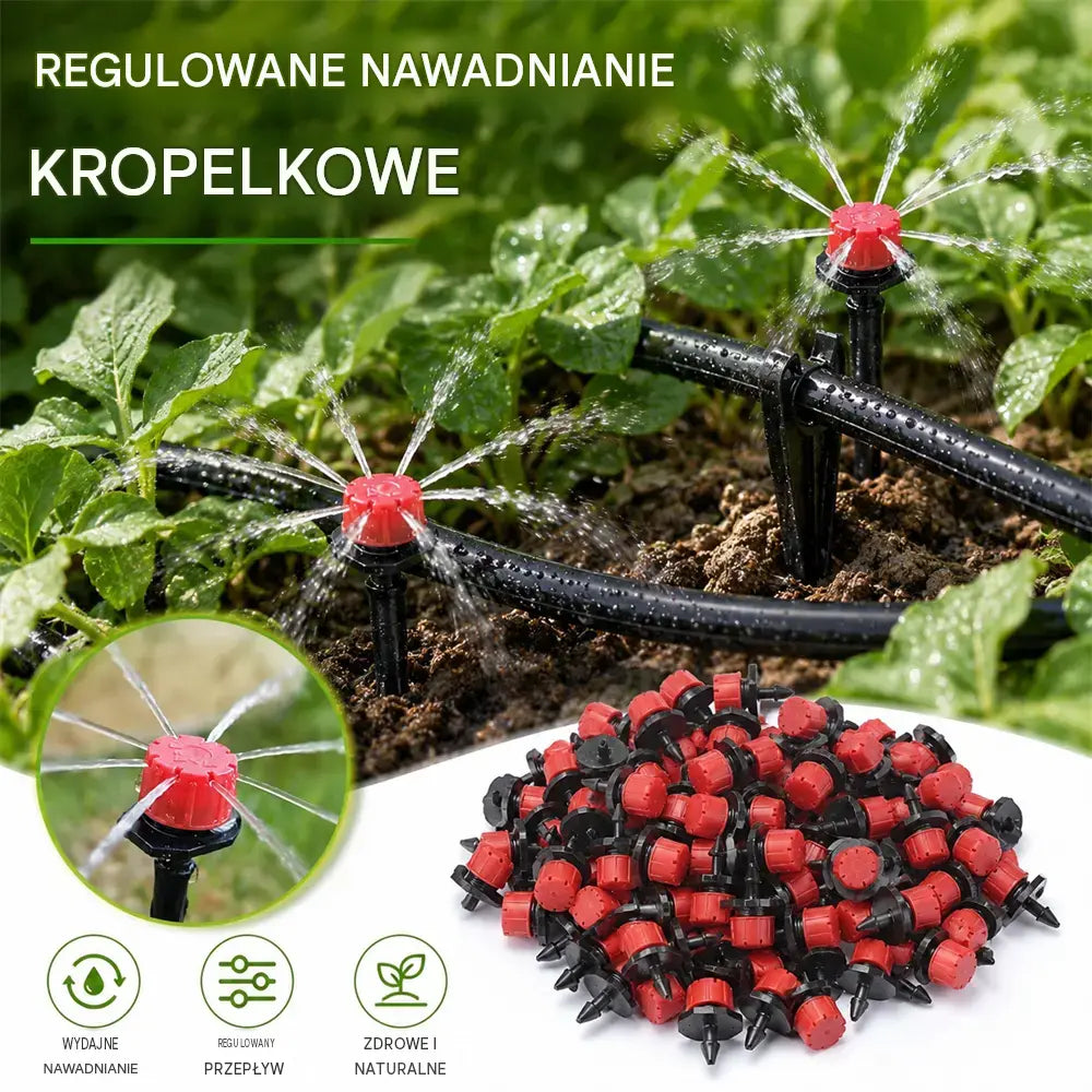 🌱💦【50 sztuk】8-otworowy zraszacz do nawadniania z regulowanym przepływem wody