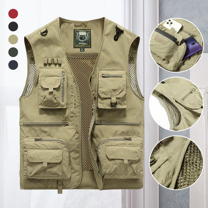 🔥【S-5XL】Nowoczesna kamizelka z wieloma kieszeniami, w stylu sportowo-codziennym, odpowiednia do aktywności na świeżym powietrzu latem