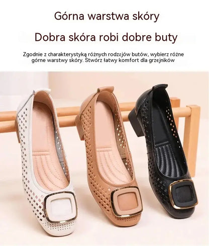 💝Oferta ograniczona czasowo, ciesz się 50% rabatem!🔥 2026 Damska miękka skórzana podeszwa, stylowy i oddychający, wydrążony design