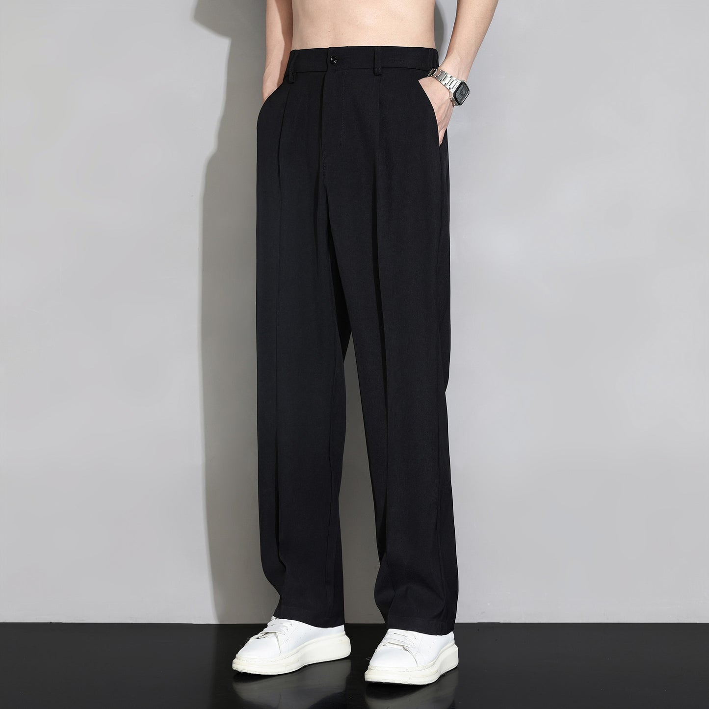 👖 50% zniżki! 🔥 Męskie spodnie letnie o luźnym kroju (4-120 kg), wykonane z jedwabiu lodowcowego, szybkoschnące, luźne, proste nogawki.