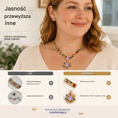 💎 ✨ Lśniący komplet naszyjnika i kolczyków z cyrkonii sześciennych: ponadczasowa elegancja, idealny prezent, idealny na śluby, przyjęcia lub jako luksusowy dodatek na co dzień 💍