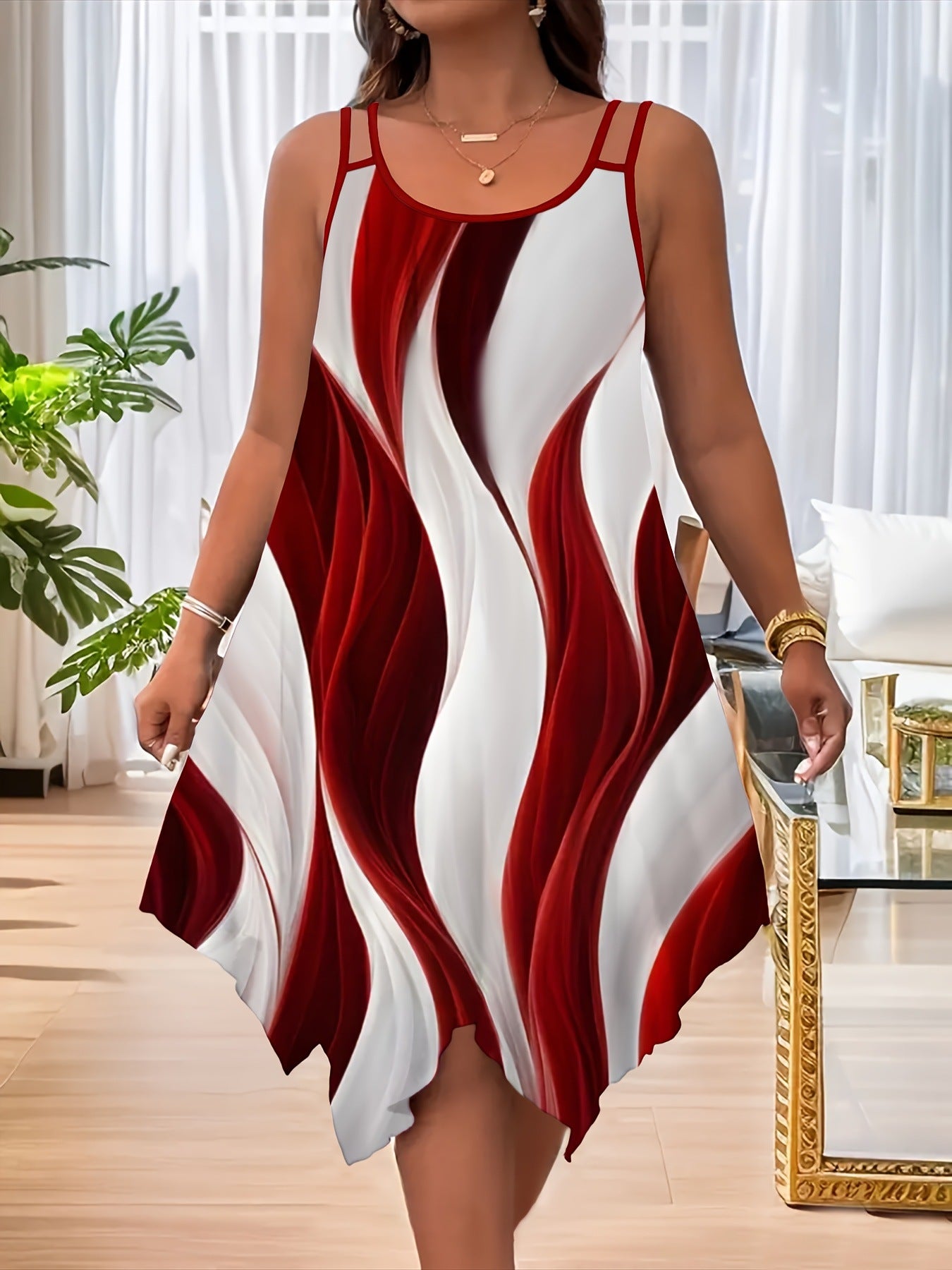 🔥🔥【50% sleva】[XL~8XL]✨Letní šaty s asymetrickým lemem, velká velikost