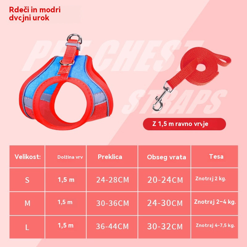 😺🐶【Kúpte 1, získajte 1 zadarmo】Povodec za pse, komplet za sprehajanje psov, plišasti oprsnik za hišne ljubljenčke, mačji oprsnik s povodcem, ki se sveti v temi🐾