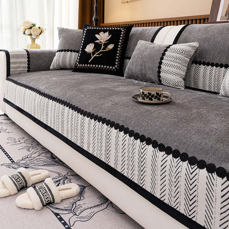 🏠🏠【50% ОТСТЪПКА！！！！】2025, нова висококачествена възглавница за диван в античен стил, целогодишен вариант, фиксирана неплъзгаща се покривка