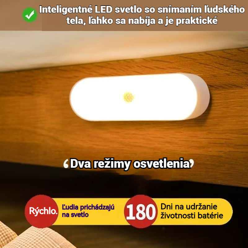 🏡💡【Kúp 1, získaj 1 zadarmo】Inteligentné LED svetlo so snímaním ľudského tela, ľahko sa nabíja a je praktické. Veľmi pohodlné na toalety, chodby, internáty a domáce použitie
