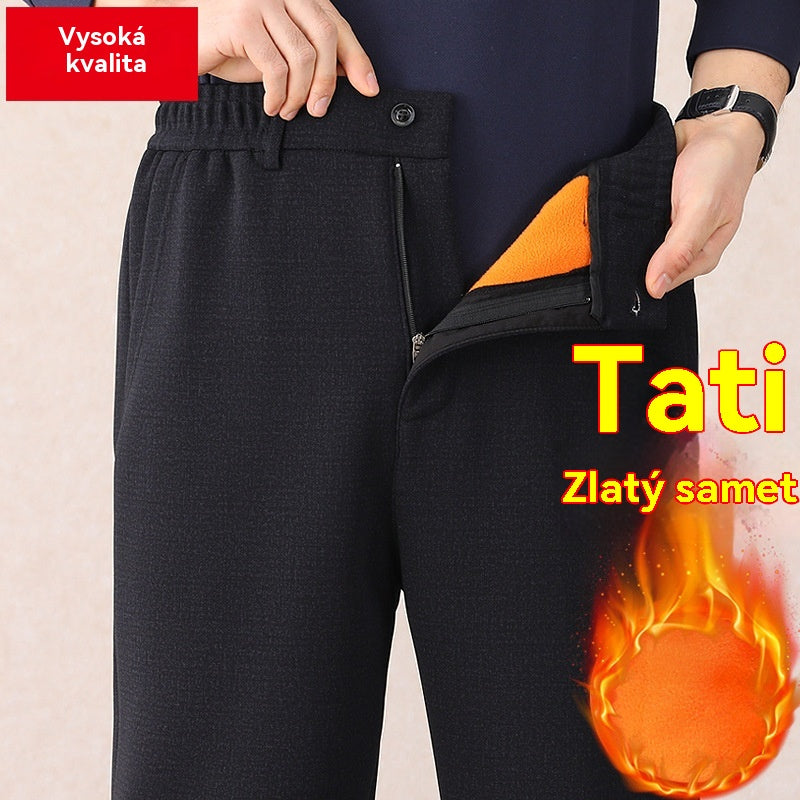 🔥【50% sleva】【XL-7XL】Zimní teplé volnočasové kalhoty s fleecovou podšívkou, ideální do chladného počasí